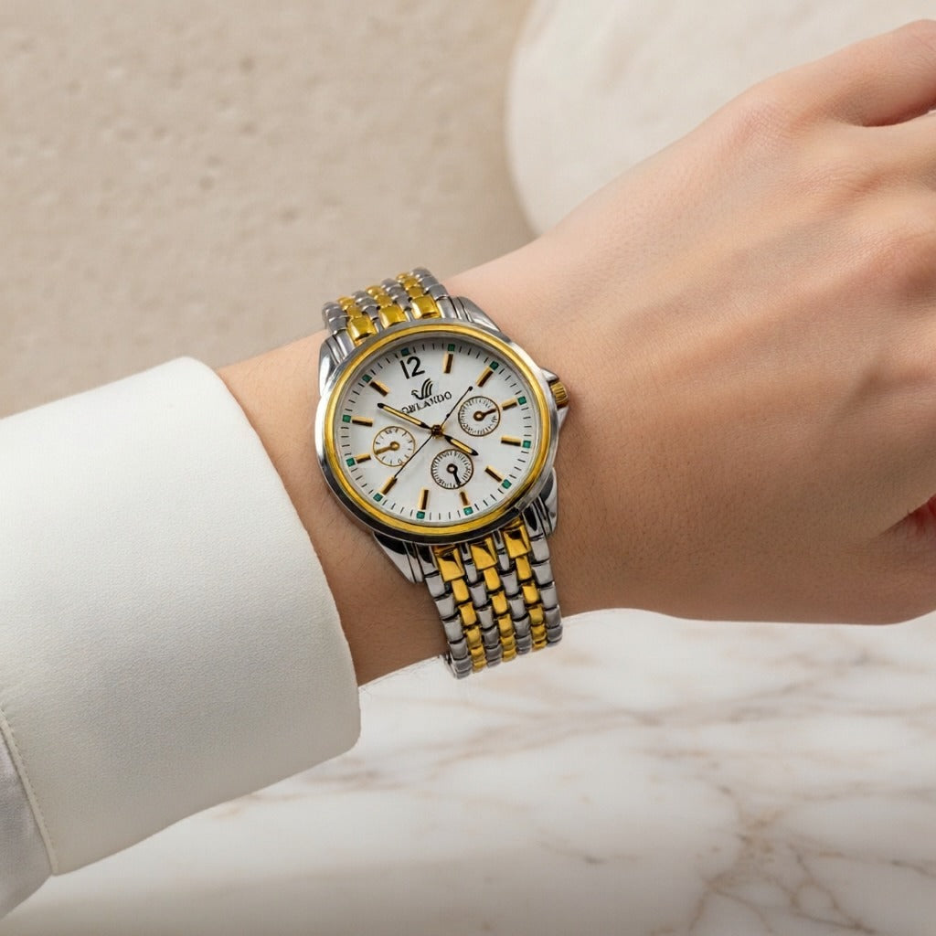 Montre Femme Luxe Bicolore